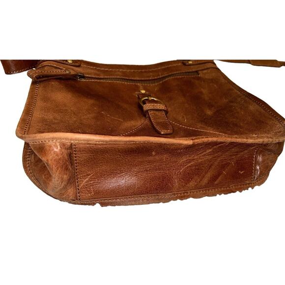 Diba True Women Brown‎ Leather Zipper Outer Pockets Crossbody Strap Shoulder Bag - Picture 4 of 9